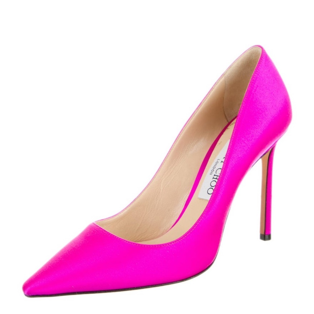 Jimmy Choo Vibrant Pink Satin Heels